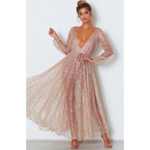 WHITE FOX- Lucky Star Rose Gold Dress